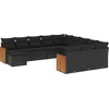 Image de vidaXL - 12-delige - Loungeset - met - kussens - poly - rattan - zwart