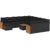 Image de vidaXL - 13-delige - Loungeset - met - kussens - poly - rattan - zwart