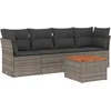 Image de vidaXL - 5-delige - Loungeset - met - kussens - poly - rattan - grijs
