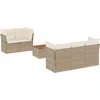 Image de vidaXL - 6-delige - Loungeset - met - kussens - poly - rattan - beige