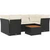 Image de vidaXL - 7-delige - Loungeset - met - kussens - poly - rattan - zwart