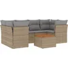 Image de vidaXL - 7-delige - Loungeset - met - kussens - poly - rattan - beige
