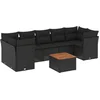 Image de vidaXL - 8-delige - Loungeset - met - kussens - poly - rattan - zwart