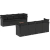 Image de vidaXL - 9-delige - Loungeset - met - kussens - poly - rattan - zwart
