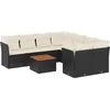 Image de vidaXL - 9-delige - Loungeset - met - kussens - poly - rattan - zwart