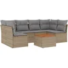 Image de vidaXL - 7-delige - Loungeset - met - kussens - poly - rattan - beige