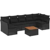 Image de vidaXL - 8-delige - Loungeset - met - kussens - poly - rattan - zwart