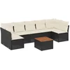 Image de vidaXL - 8-delige - Loungeset - met - kussens - poly - rattan - zwart