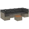 Image de vidaXL - 8-delige - Loungeset - met - kussens - poly - rattan - grijs