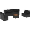 Image de vidaXL - 9-delige - Loungeset - met - kussens - poly - rattan - zwart