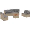 Image de vidaXL - 9-delige - Loungeset - met - kussens - poly - rattan - beige
