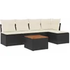 Image de vidaXL - 6-delige - Loungeset - met - kussens - poly - rattan - zwart