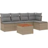 Image de vidaXL - 6-delige - Loungeset - met - kussens - poly - rattan - beige