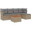 Image de vidaXL - 6-delige - Loungeset - met - kussens - poly - rattan - beige