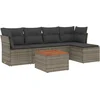 Image de vidaXL - 6-delige - Loungeset - met - kussens - poly - rattan - grijs
