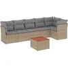 Image de vidaXL - 7-delige - Loungeset - met - kussens - poly - rattan - beige