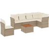 Image de vidaXL - 7-delige - Loungeset - met - kussens - poly - rattan - beige