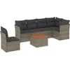 Image de vidaXL - 7-delige - Loungeset - met - kussens - poly - rattan - grijs