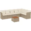 Image de vidaXL - 8-delige - Loungeset - met - kussens - poly - rattan - beige