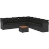 Image de vidaXL - 10-delige - Loungeset - met - kussens - poly - rattan - zwart