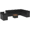 Image de vidaXL - 11-delige - Loungeset - met - kussens - poly - rattan - zwart