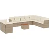 Image de vidaXL - 11-delige - Tuinset - met - kussens - poly - rattan - beige