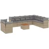 Image de vidaXL - 11-delige - Tuinset - met - kussens - poly - rattan - beige