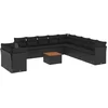 Image de vidaXL - 12-delige - Loungeset - met - kussens - poly - rattan - zwart