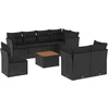 Image de vidaXL - 9-delige - Loungeset - met - kussens - poly - rattan - zwart