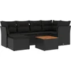 Image de vidaXL - 7-delige - Loungeset - met - kussens - poly - rattan - zwart