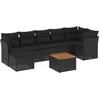 Image de vidaXL - 8-delige - Loungeset - met - kussens - poly - rattan - zwart