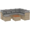 Image de vidaXL - 8-delige - Loungeset - met - kussens - poly - rattan - beige