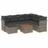 Image de vidaXL - 8-delige - Loungeset - met - kussens - poly - rattan - grijs