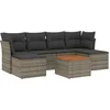 Image de vidaXL - 7-delige - Loungeset - met - kussens - poly - rattan - grijs
