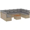 Image de vidaXL - 10-delige - Loungeset - met - kussens - poly - rattan - beige