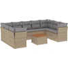 Image de vidaXL - 10-delige - Loungeset - met - kussens - poly - rattan - beige