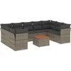 Image de vidaXL - 10-delige - Loungeset - met - kussens - poly - rattan - grijs