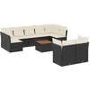 Image de vidaXL - 10-delige - Loungeset - met - kussens - poly - rattan - zwart
