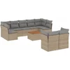 Image de vidaXL - 10-delige - Loungeset - met - kussens - poly - rattan - beige