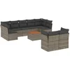 Image de vidaXL - 10-delige - Loungeset - met - kussens - poly - rattan - grijs