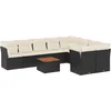 Image de vidaXL - 10-delige - Loungeset - met - kussens - poly - rattan - zwart