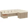 Image de vidaXL - 10-delige - Loungeset - met - kussens - poly - rattan - beige