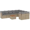 Image de vidaXL - 10-delige - Loungeset - met - kussens - poly - rattan - beige