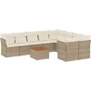 Image de vidaXL - 10-delige - Loungeset - met - kussens - poly - rattan - beige