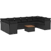 Image de vidaXL - 11-delige - Loungeset - met - kussens - poly - rattan - zwart