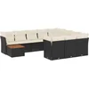 Image de vidaXL - 11-delige - Loungeset - met - kussens - poly - rattan - zwart
