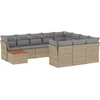 Image de vidaXL - 11-delige - Tuinset - met - kussens - poly - rattan - beige