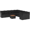 Image de vidaXL - 11-delige - Loungeset - met - kussens - poly - rattan - zwart