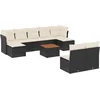 Image de vidaXL - 10-delige - Loungeset - met - kussens - poly - rattan - zwart