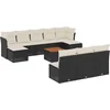Image de vidaXL - 11-delige - Loungeset - met - kussens - poly - rattan - zwart